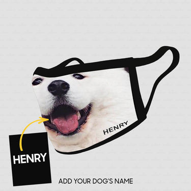 Personalized Dog Gift Idea - Samoyed The Whole Cute Face Zoom In For Dog Lovers - Cloth Mask